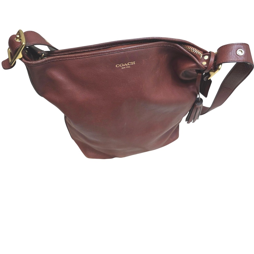 Vintage Coach Legacy Duffle Sac Mahogany Cognac  Brass Hardware w/Tassels Brown